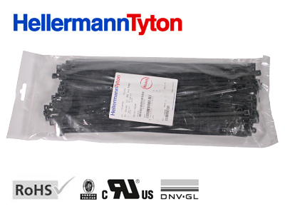 Hellermantyton avattava nippuside musta 300x4,6mm 100kpl - (115-06760) - Nippusiteet - 1111-06760 - 2