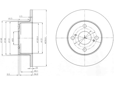JARRULEVY DELPHI, 2 KPL / PKT, TAKA, TOYOTA COROLLA - Jarrulevyt - BG4050 - 1