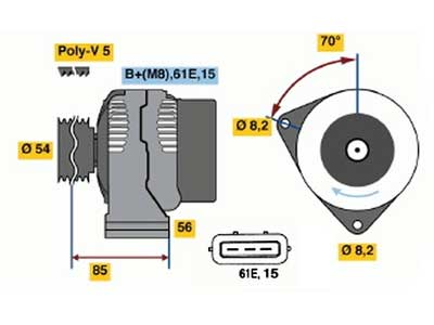 LATURI BOSCH BMW 140A - Laturit - 0986039730 - 1