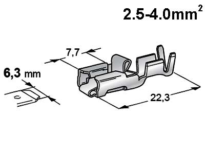 LIITIN 6,3 NAARAS ERISTÄM - Liittimet suojaamattomat - 1107010 - 1
