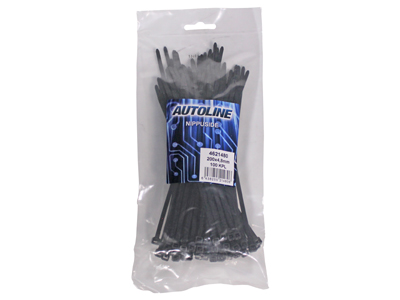Autoline musta nippuside 200x4.80mm 100kpl - Nippusiteet - 4621480 - 1