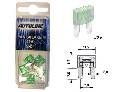 SULAKEBLISTER MINI GM 30A 5-KPL - Sulakkeet Mini GM - 1569-10300 - 1