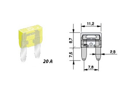 SULAKE MINI GM 20A 06.00150/54 - Sulakkeet Mini GM - MIC-20 - 1