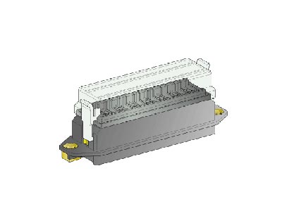 SULAKERASIA 8X GM KANNELLA UPPOASENNETTAVA, 6.3MM LATTALIITTIMET - Sulakerasiat GM-sulakkeille - 0100580 - 1