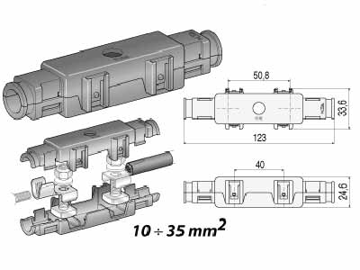 MTA Sulakerasia kaapelin väliin 1x Mega sulakkeelle (sis. kaapelikengät) - Sulakerasiat Mega/Powerval sulakkeelle - 0100380 - 1