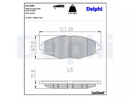 JARRUPALASARJA DELPHI ETU, CHEVROLET, DAEWOO - Jarrupalasarjat - LP1390 - 2