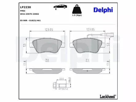 JARRUPALASARJA DELPHI ETU, FIAT PUNTO EVO 09/10- - Jarrupalasarjat - LP2230 - 2