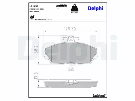 JARRUPALASARJA DELPHI ETU, LAND ROVER - Jarrupalasarjat - LP1450 - 2