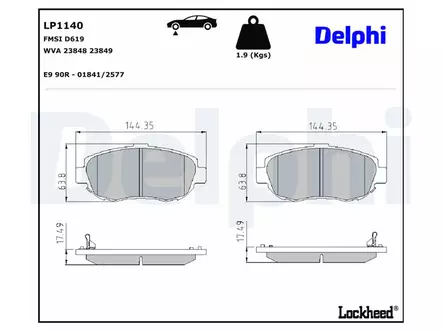 JARRUPALASARJA DELPHI ETU, LEXUS, TOYOTA - Jarrupalasarjat - LP1140 - 2