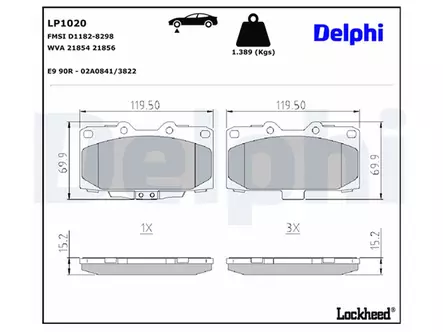 JARRUPALASARJA DELPHI ETU, NISSAN - Jarrupalasarjat - LP1020 - 2