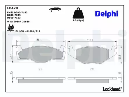 JARRUPALASARJA DELPHI ETU, SEAT, VW - Jarrupalasarjat - LP420 - 2