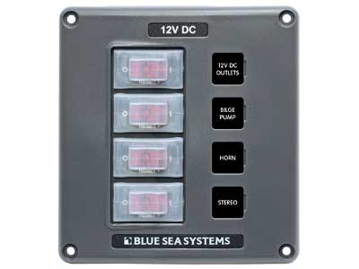 BLUE SEA KATKAISINPANEELI 4 HARMAA - Blue Sea Katkaisinpanelit - 1790-4320 - 1