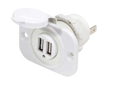 Blue Sea 1016200 USB-pistorasia valkoinen 12/24V 2 x USB-A - Blue Sea Muut tarvikkeet - 1790-1016200 - 1