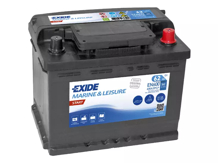 Exide EN600 Start käynnistysakku 12V 62Ah 540A -/+ - Exide vene- ja vapaa-ajan akut - 1815-EN600 - 1