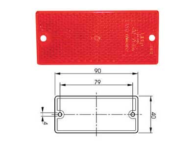 HEIJASTIN PUN 90X40MM # - Ajoneuvoheijastimet ja kilvet - 342002-100 - 1