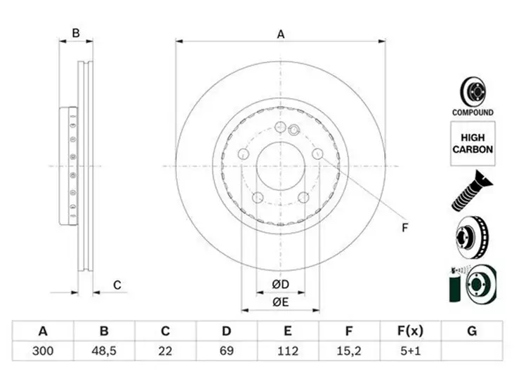 JARRULEVY BOSCH, 1 KPL / PKT TAKA MB - Jarrulevyt - 0986479H50 - 1