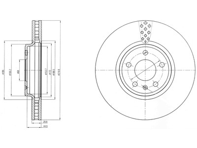 JARRULEVY DELPHI, 2 KPL / PKT, ETU, AUDI A4, A5, Q5 - Jarrulevyt - BG4080 - 1