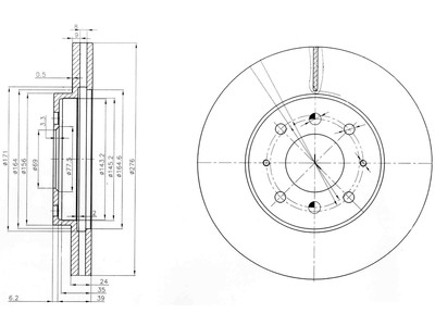 JARRULEVY DELPHI, 2 KPL / PKT, ETU, MITSUBISHI GALANT - Jarrulevyt - BG3810 - 1