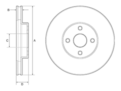 JARRULEVY DELPHI, 2 KPL / PKT, ETU, TOYOTA COROLLA, COROLLA VERS - Jarrulevyt - BG3780 - 1