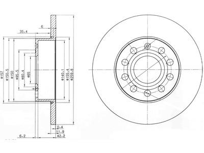 JARRULEVY DELPHI, 2 KPL / PKT, TAKA, AUDI A3 / SKODA OCTAVIA, SU - Jarrulevyt - BG3890 - 1