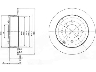JARRULEVY DELPHI, 2 KPL / PKT, TAKA, HYUNDAI /KIA - Jarrulevyt - BG4010 - 1