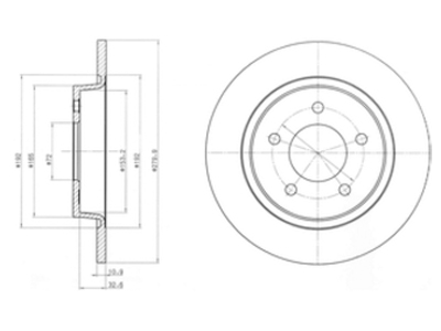 JARRULEVY DELPHI, 2 KPL / PKT, TAKA, MAZDA 3, 3 MPS, 5 - Jarrulevyt - BG3930 - 1
