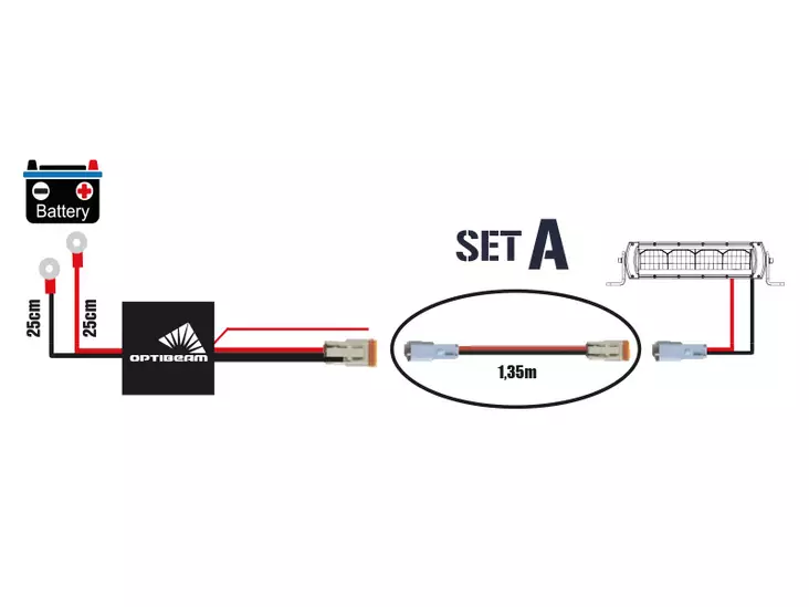 Jatkojohto DT-2 1350mm - Johtosarjat 1:lle valolle - 1605-WK050 - 1