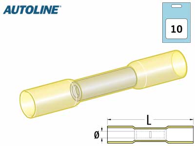 Autoline kutistejatkoliitin keltainen 10kpl - Kutisteliittimet - 1569-20020 - 1