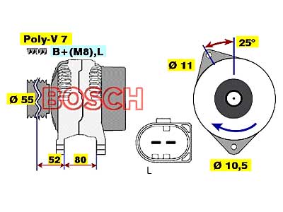 LATURI IVECO 14/140A BOSCH - Laturit - 0986046210 - 1