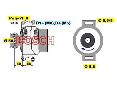 LATURI MB 150A 0124 615 019 - Laturit - 0986043910 - 1