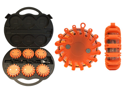 LED-varoitusvalosalkku 6kpl - Keltainen / Ladattava / pyöreämalli - LED-varoitusvalo - 1603-580010 - 1