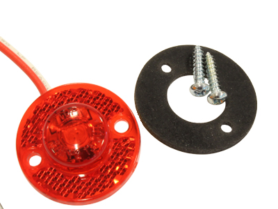 Led-äärivalo pyöreä mini punainen - 12-24V / Ø30mm - Punaiset äärivalot - 1608-4860 - 1