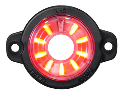 LED-ÄÄRIVALO PUN. PYÖREÄ 12/24V HALK. 60,5MM REIKÄMALLI - Punaiset äärivalot - 1606-27740 - 1