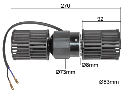 LÄM.MOOT 2-AKS. 12V HITACHI ZX - Puhallinmoottorit & vastukset merkkihaku - 9056-19490 - 1