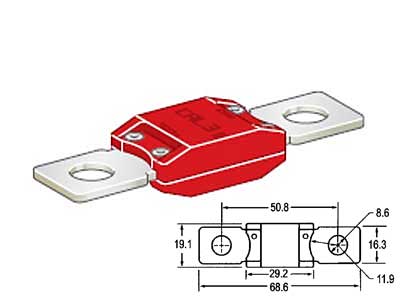 MTA PowerVal sulake 530A CAL3 Punainen - Sulakkeet Mega-/Powerval - 0601450 - 1