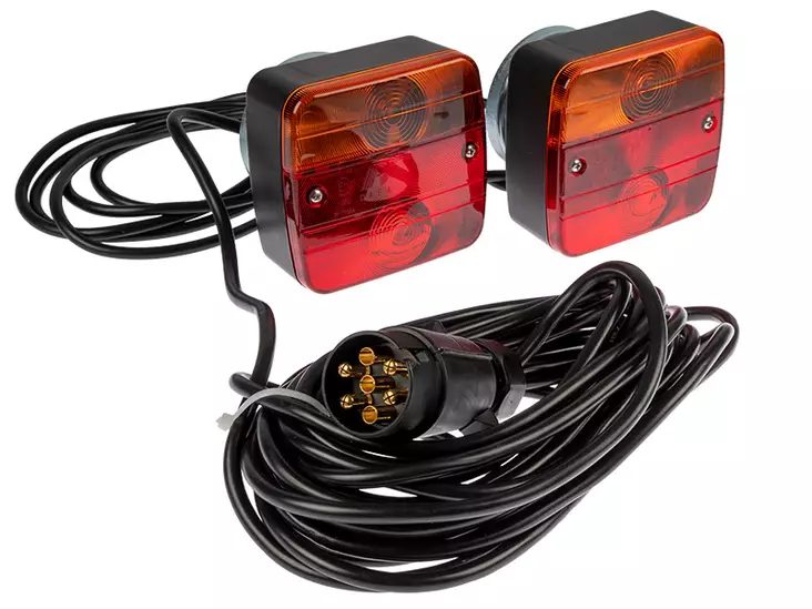 Autoline peräkärryn takavalosarja magneettikiinnitys - 12V 7.5m 7-nap - Halogen perävaunuvalaisimet - 1606-20000 - 2