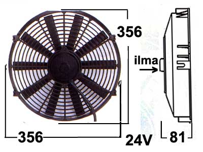 VAPAATUUL. 24V/14' PUHALT - Vapaatuulettimet, yleismallit - 9000-1220 - 1