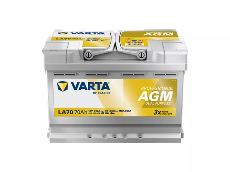 VARTA PROFESSIONAL AGM 70AH 760A 278X175X190MM -/+ - VARTA vene- ja vapaa-ajan akut - 1820-LA70 - 1