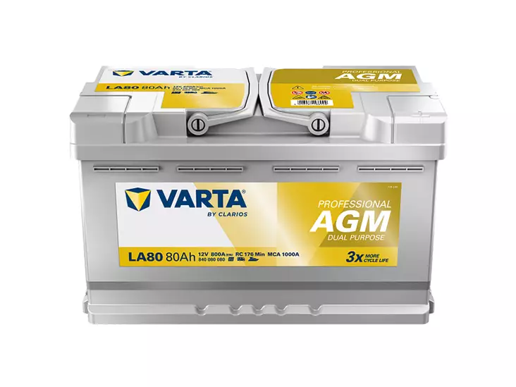 VARTA PROFESSIONAL AGM 80AH 800A 315X175X190MM -/+ - VARTA vene- ja vapaa-ajan akut - 1820-LA80 - 1