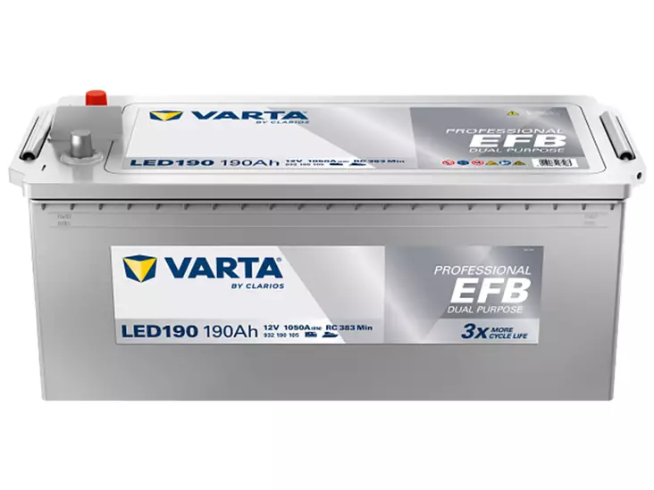 VARTA PROFESSIONAL EFB 190AH 1050A 513X223X223MM +/- - VARTA hyötyajoneuvojen akut - 1820-LED190 - 1