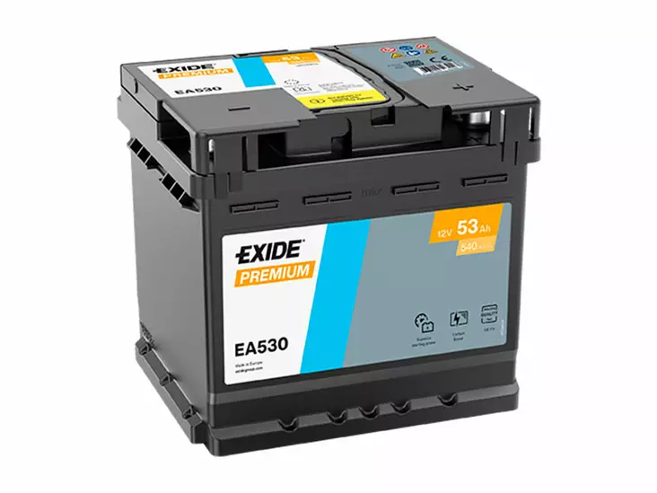 Exide EA530 Premium Carbon Boost käynnistysakku 12V 53Ah 540A -/+ - EXIDE käynnistysakut - 1815-EA530 - 1