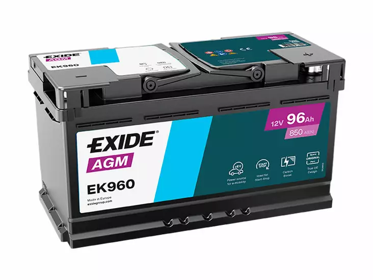 Exide EK960 AGM käynnistysakku 12V 96Ah 850A -/+ - EXIDE käynnistysakut - 1815-EK960 - 1
