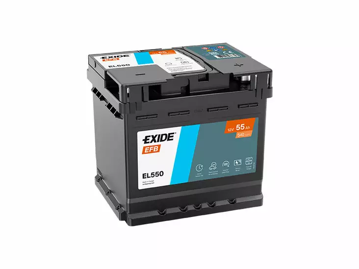 Exide EL550 EFB käynnistysakku 12V 55Ah 540A -/+ - EXIDE käynnistysakut - 1815-EL550 - 1
