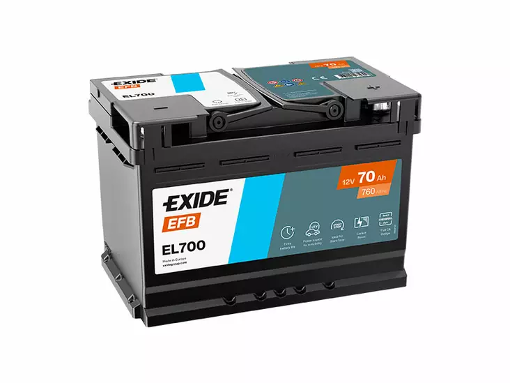 Exide EL700 EFB käynnistysakku 12V 70Ah 760A -/+ - EXIDE käynnistysakut - 1815-EL700 - 1