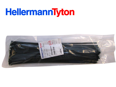 Hellermantyton nippuside musta 390x4,6mm 100kpl - T50L (111-05441) - Nippusiteet - 1111-05441 - 2