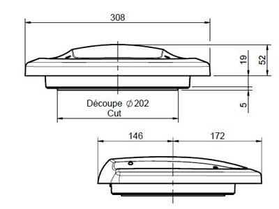 Siroco A3003 "Low Noise" kattotuuletin valkoinen 24V - Kattotuuletus - 9000-19401 - 2