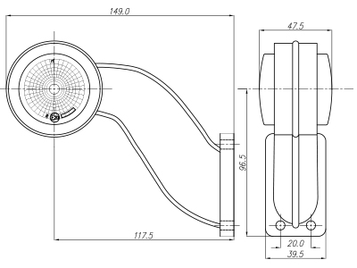 LED-ÄÄRIVALO KIR/PUN 12/24V VAS. - Kumivarsi äärivalot - 1606-27841 - 2