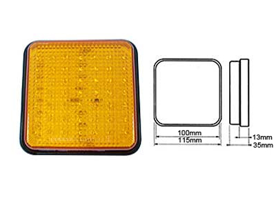 AUTOLINE LED-TAKAVILKKU KELTAINEN NELIÖ 100X100MM 12-24V - LED-takavilkut - 1610-22011 - 1