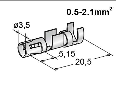 LIITIN 3,5MM NAARAS 0,5-2,1MMM2 - Liittimet suojaamattomat - 1108001 - 1