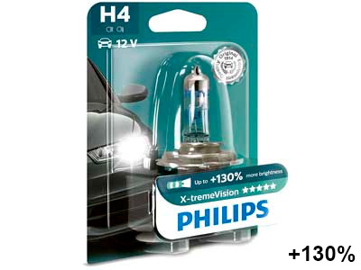 Philips X-tremeVision Pro130 H4 12V polttimo 1kpl - H4 12V halogenpolttimot - 10-12342XVB1 - 1